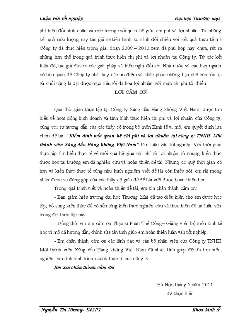 image for page Kiểm định mối quan hệ chi phí và lợi nhuận tại công ty TNHH Một thành viên Xăng dầu Hàng không Việt Nam