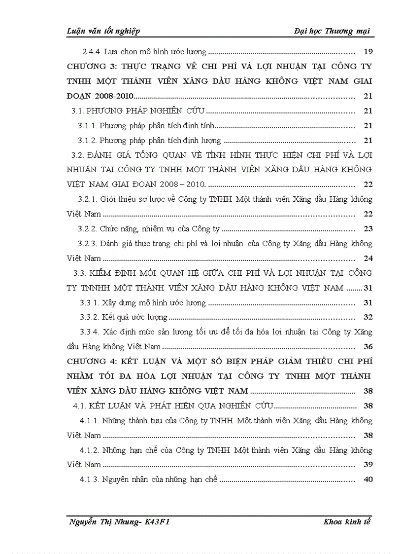 image for page Kiểm định mối quan hệ chi phí và lợi nhuận tại công ty TNHH Một thành viên Xăng dầu Hàng không Việt Nam