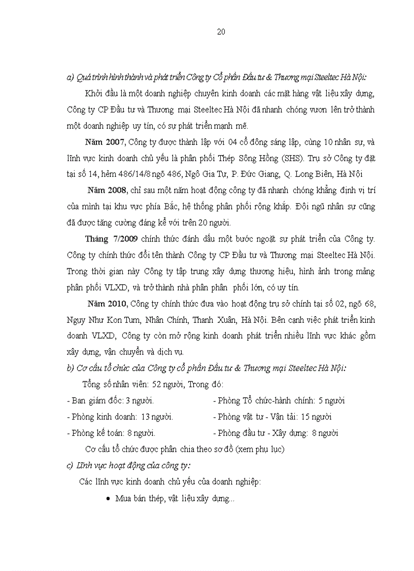 image for page Phân tích hiệu quả sử dụng vốn kinh doanh của Công ty cổ phần Đầu tư và Thương mại Steeltec Hà Nội 1