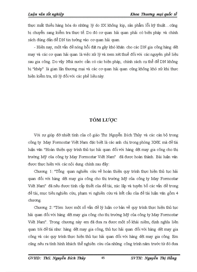image for page Hoàn thiện quy trình thủ tục hải quan đối với hàng dệt may gia công cho thị trường Mỹ của công ty May Formostar Việt Nam 1