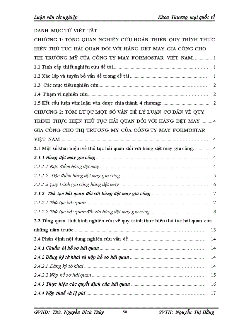 image for page Hoàn thiện quy trình thủ tục hải quan đối với hàng dệt may gia công cho thị trường Mỹ của công ty May Formostar Việt Nam 1