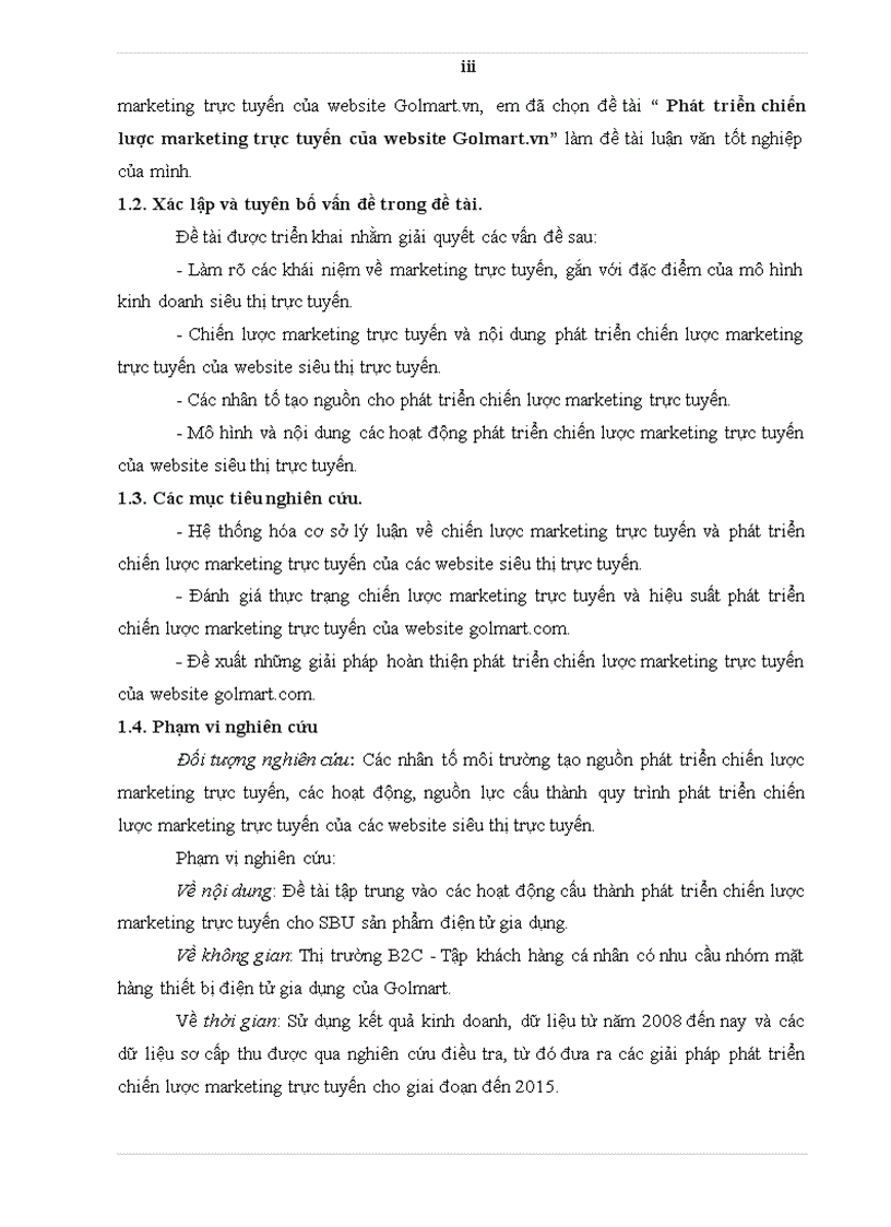 image for page Phát triển chiến lược marketing trực tuyến của website Golmart vn