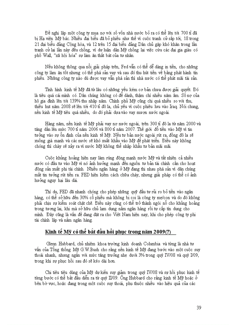image for page Phân tích nguyên nhân cuộc khủng hoảng tài chính ngân hàng Mỹ năm 2008 Các biện pháp ứng phó đưa ra Tác động đến nền kinh tế thế giới và nền kinh tế Việt Nam như thế nào 1