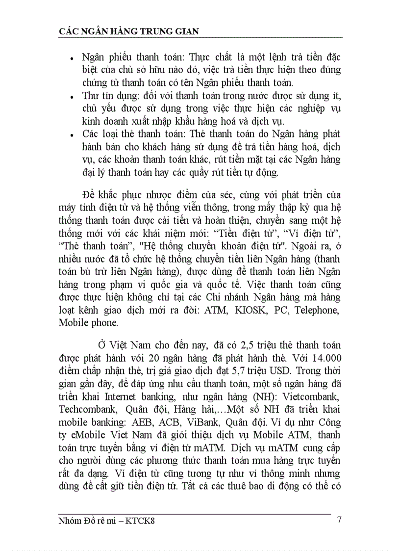 image for page Các loại hình ngân hàng trung gian