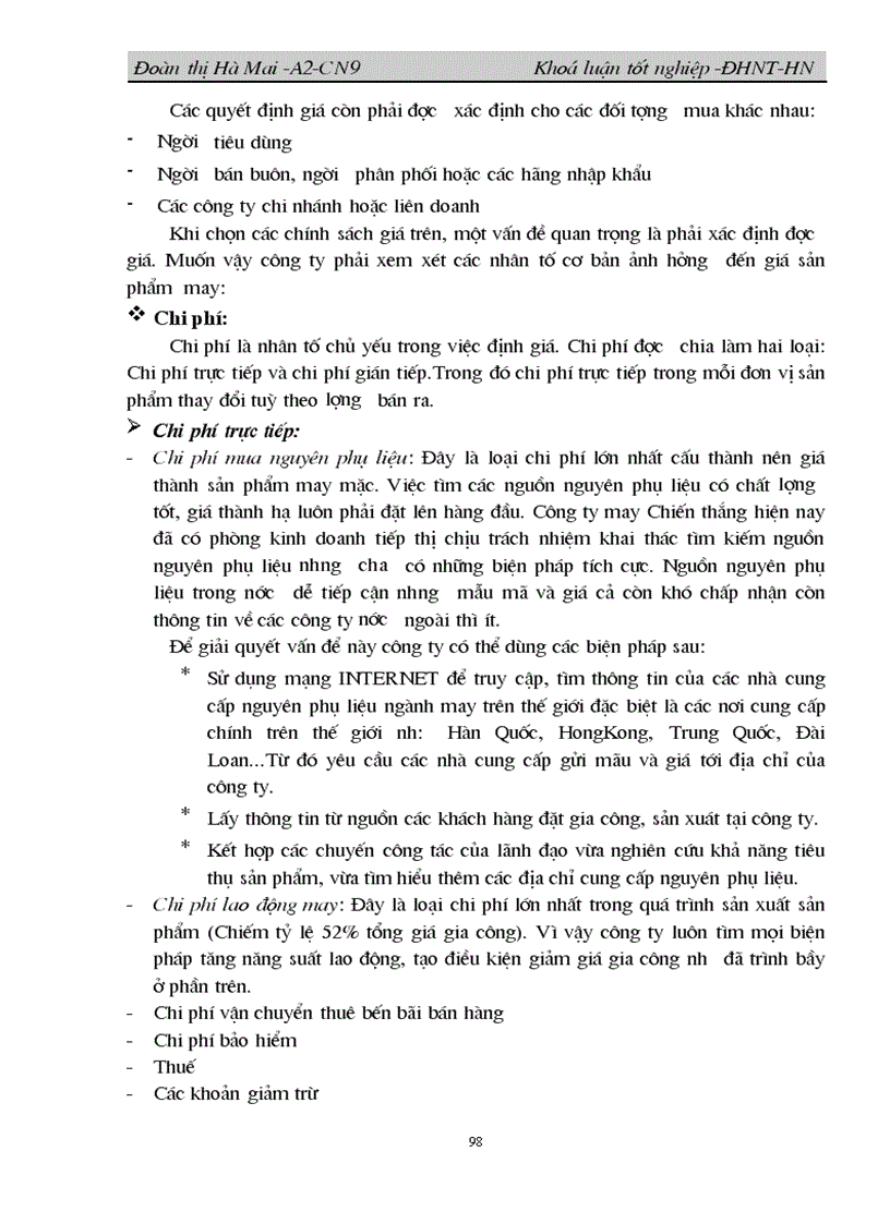 image for page Hiện trạng và một số biện pháp nâng cao hiệu quả kinh doanh của công ty may Chiến Thắng