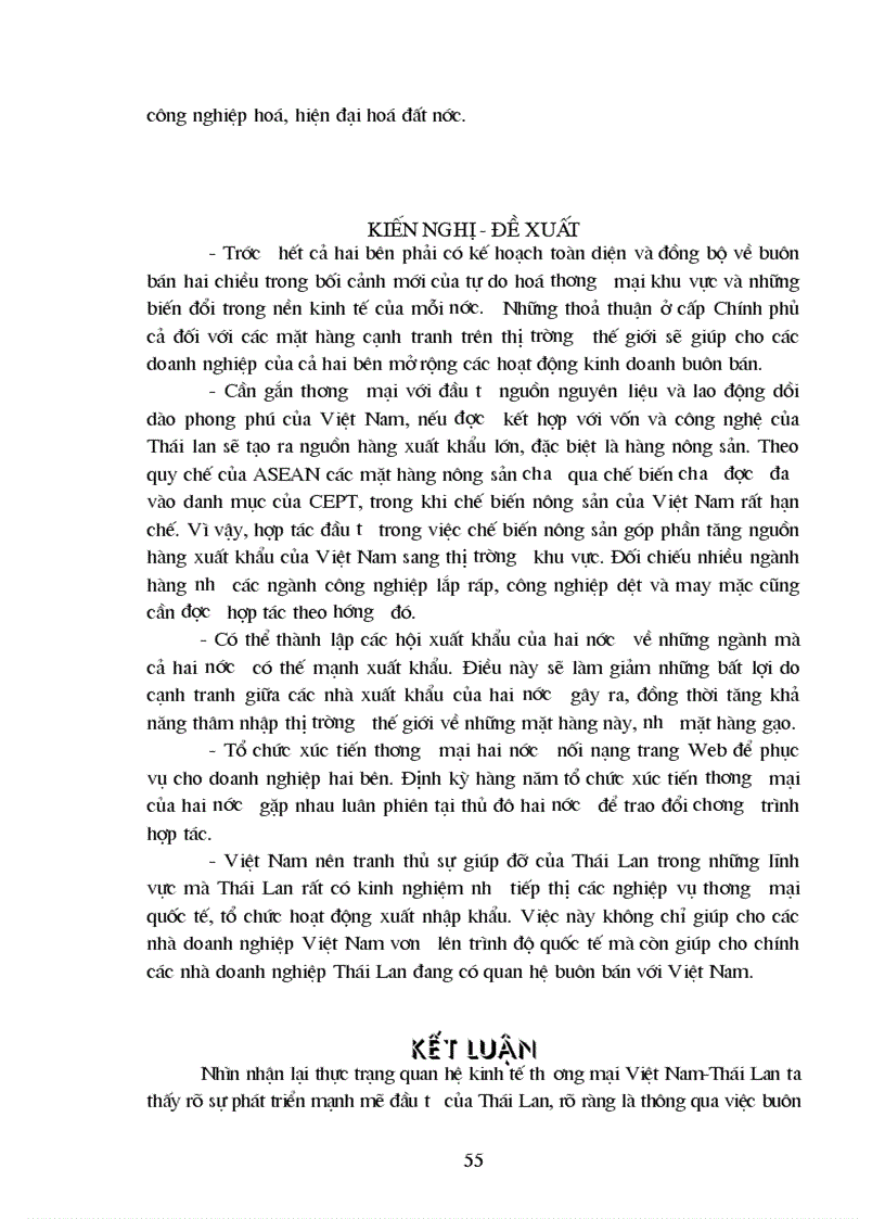 image for page Thực trạng quan hệ Kinh tế Thương mại Việt Nam Thái Lan