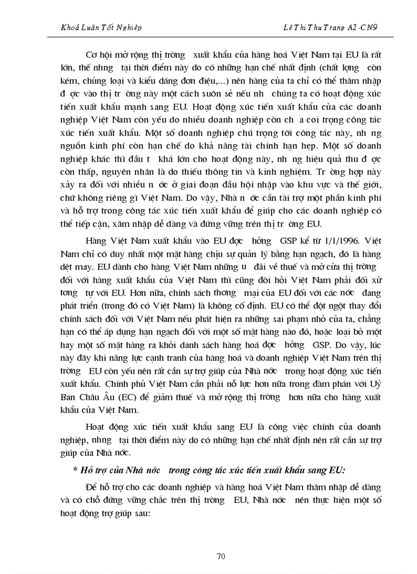 image for page Đẩy mạnh Hoạt đông xuất khẩu hàng hoá của Việt nam vào thị trường EU giai đoạn 2001 2010 Thực trạng và giải pháp