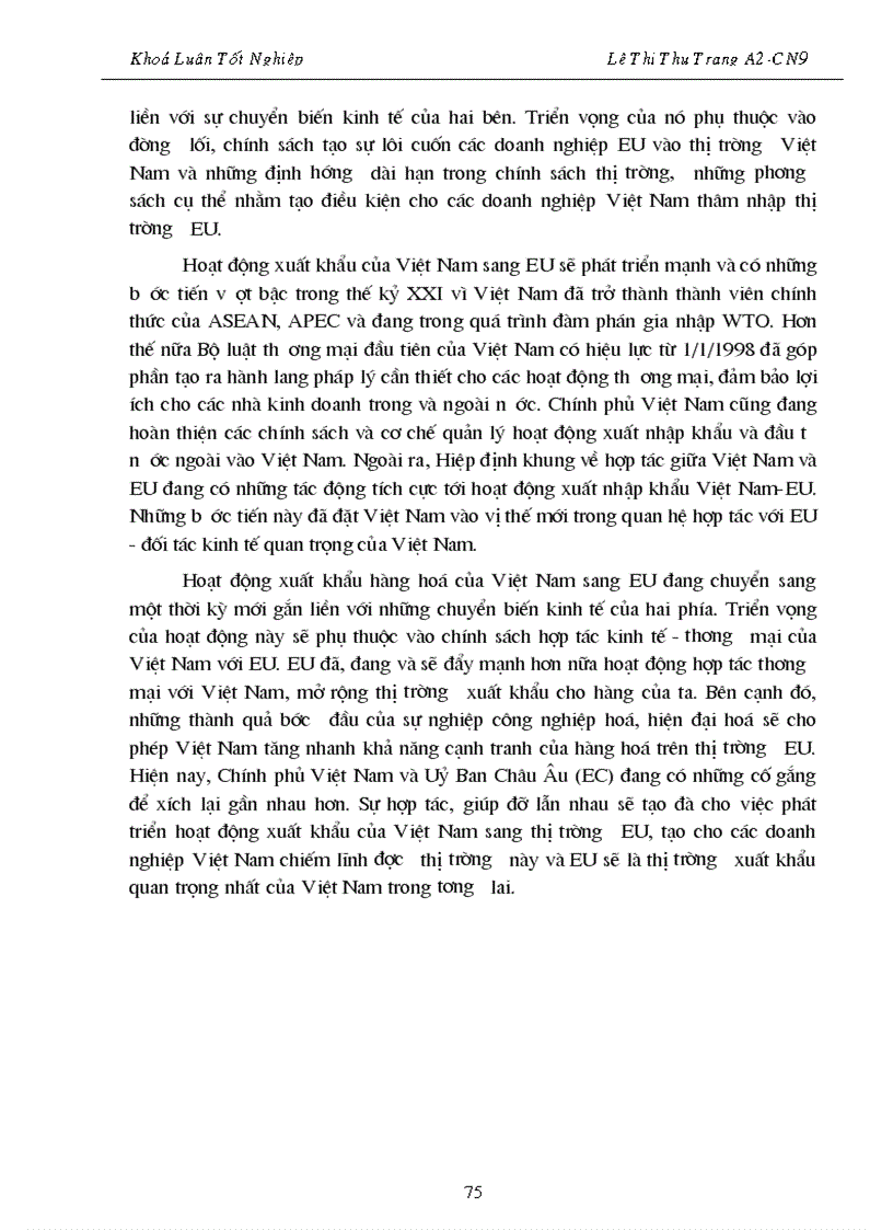 image for page Đẩy mạnh Hoạt đông xuất khẩu hàng hoá của Việt nam vào thị trường EU giai đoạn 2001 2010 Thực trạng và giải pháp