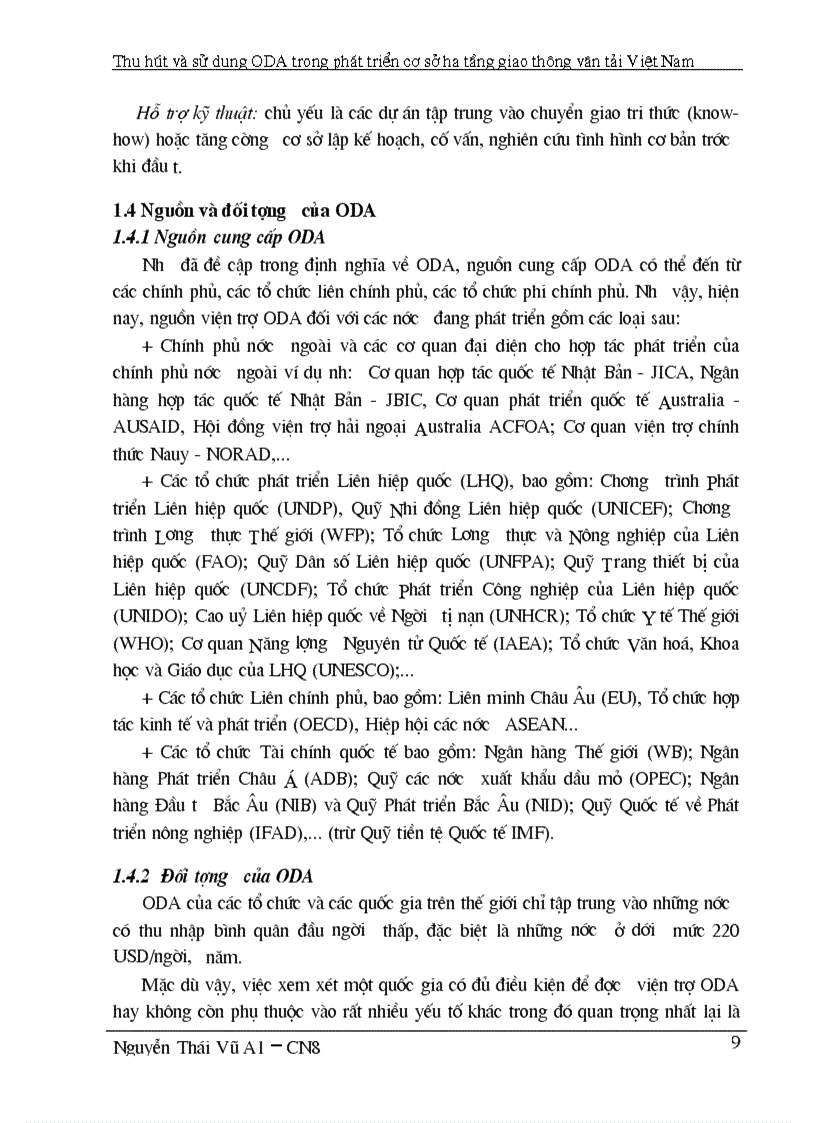 image for page Thu hút và sử dụng ODA trong lĩnh vực phát triển cơ sở hạ tầng GTVT ở Việt Nam