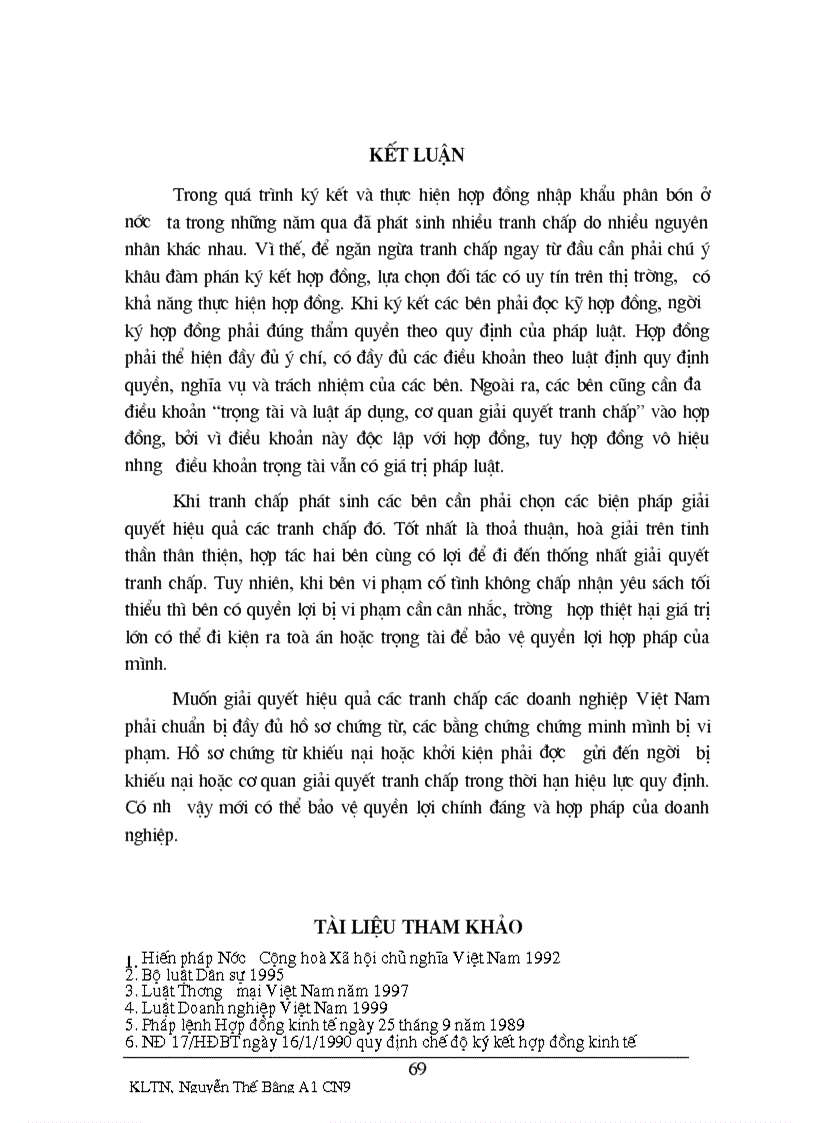 image for page Thực trạng các tranh chấp và việc giải quyết các tranh chấp phát sinh từ hợp đồng nhập khẩu phân bón hoá học ở Việt Nam