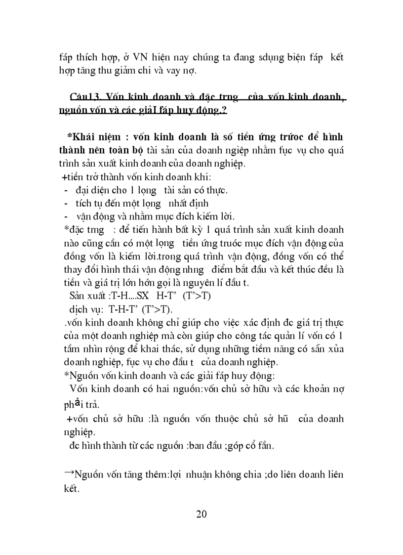 image for page Đề cương ôn tập lý thuyết tài chính