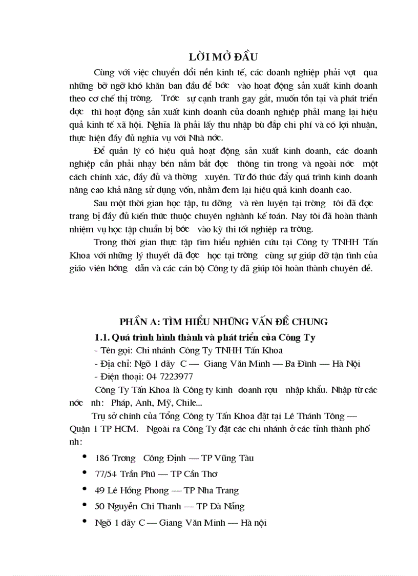 image for page Nội dung chuyên đề kế toán vốn bằng tiền tại Công ty TNHH Tấn Khoa