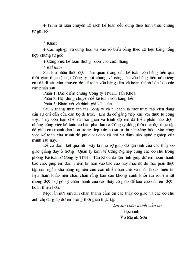 image for page Nội dung chuyên đề kế toán vốn bằng tiền tại Công ty TNHH Tấn Khoa