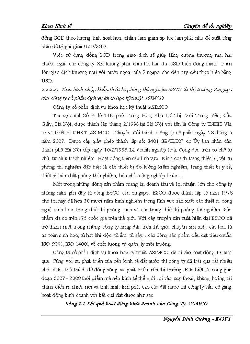 image for page Phân tích ảnh hưởng của tỷ gia hối đoái đến hoạt động nhập khẩu thiết bị phòng thí nghiệm ESCO từ thị trường Singapo lấy ví dụ Công ty cổ phần dịch vụ khoa học kỹ thuật ASIMCO 1
