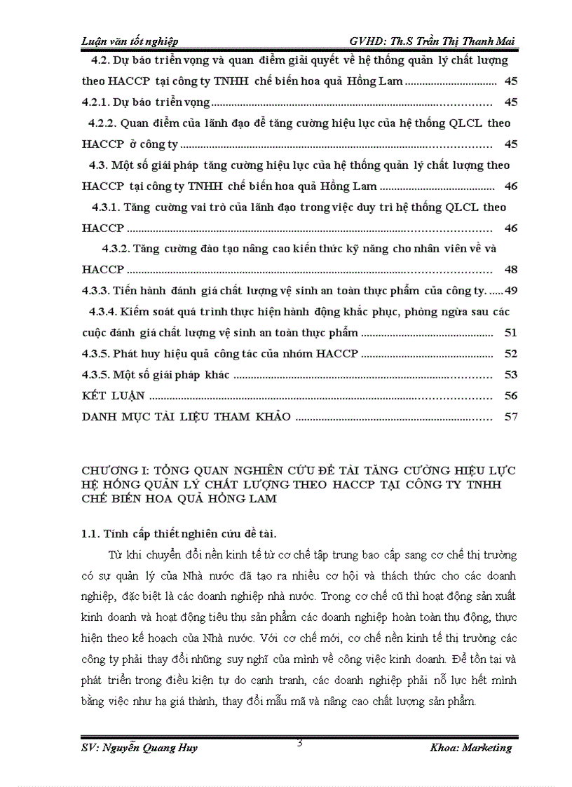 image for page Tăng cường hiệu lực hệ thống quản lý chất lượng theo HACCP tại công ty TNHH chế biến hoa quả Hồng Lam 1