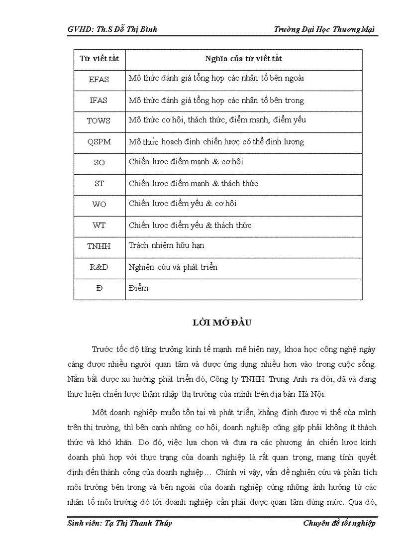 image for page Phân tích TOWS chiến lược thâm nhập thị trường của Công ty TNHH đầu tư phát triển Trung Anh tại Hà Nội 1