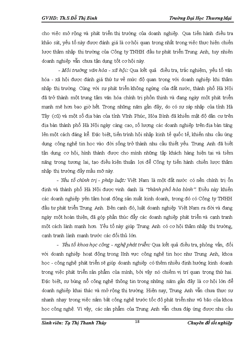 image for page Phân tích TOWS chiến lược thâm nhập thị trường của Công ty TNHH đầu tư phát triển Trung Anh tại Hà Nội 1