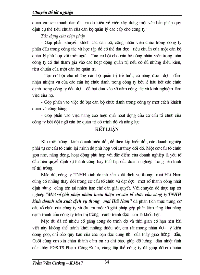 image for page Hoàn thiện cơ cấu tổ chức tại công ty TNHH kinh doanh sản xuất dịch vụ thương mại Hải Nam