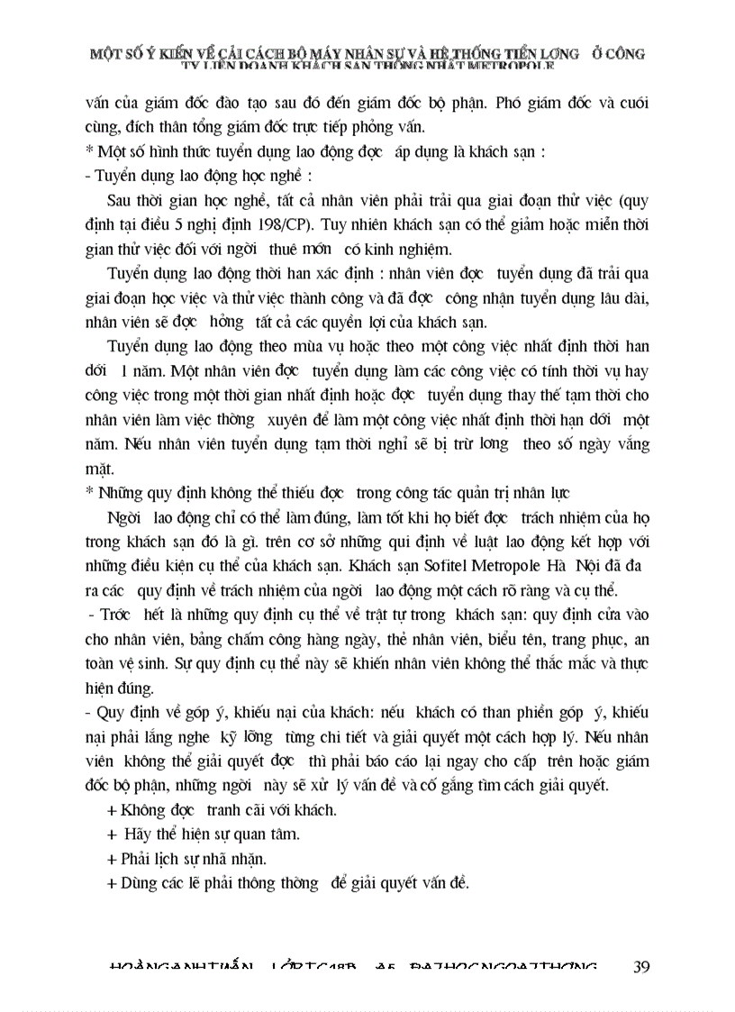 image for page Một số vấn đề về cải cách hệ thống quản lý nhân sự và hệ thống tiền lương trong các nhà hàng và khách sạn