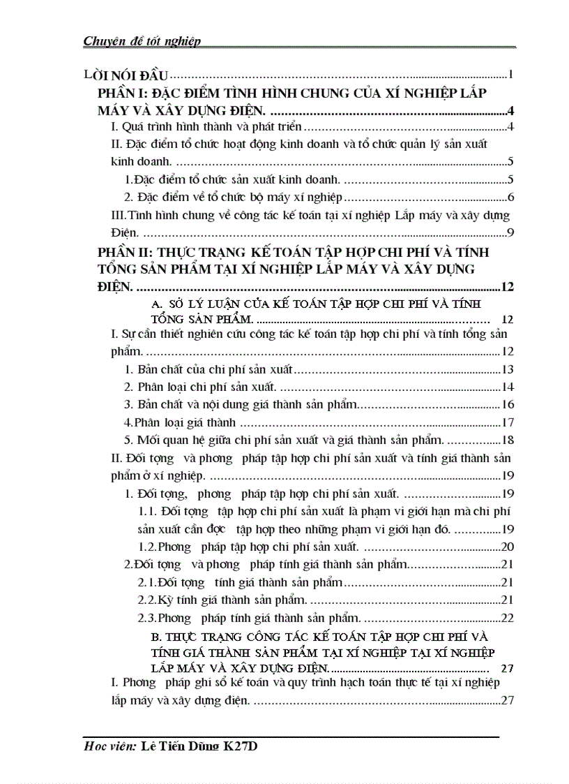 image for page Kế toán tập hợp chi phí sản xuất và tính giá thành sản phẩm trong quá trình thực tập của Xí nghiệp lắp máy và xây dựng điện