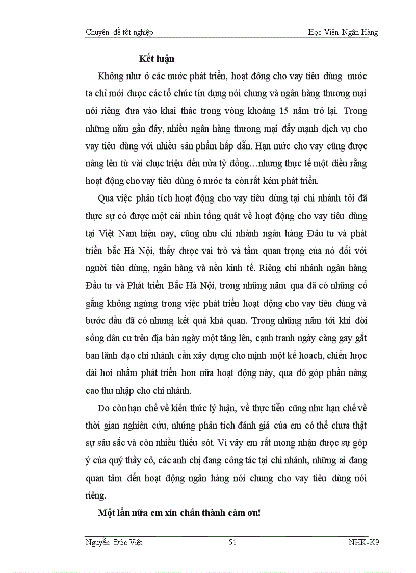 image for page Cho vay tiêu dùng tại chi nhánh Ngân Hàng Đầu tư và Phát triển Bắc Hà Nội thực trạng và giải pháp mở rộng nâng cao hiệu quả 1