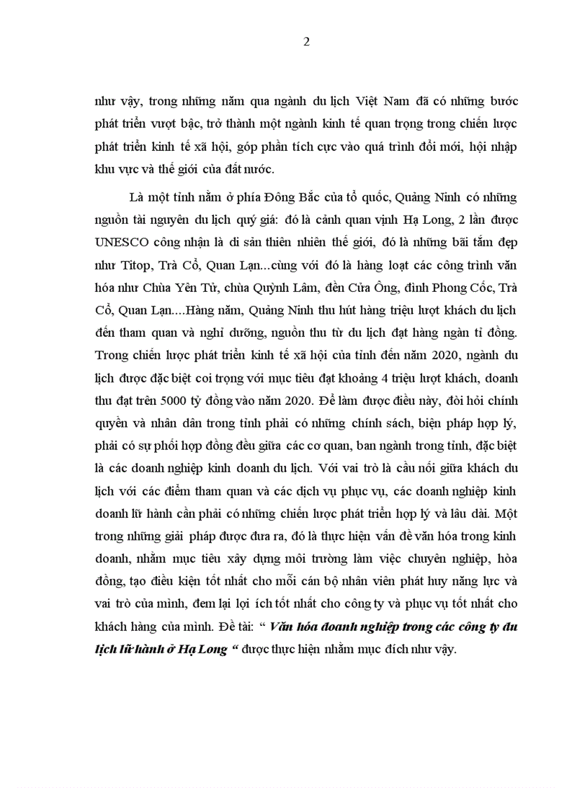 image for page Văn hóa doanh nghiệp trong các công ty du lịch lữ hành ở Hạ Long