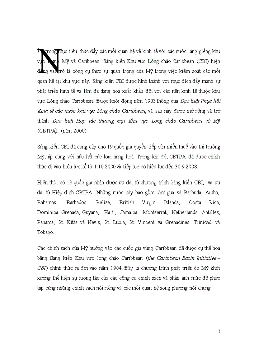image for page Sự hợp tác và Sáng kiến Khu vực lòng chảo Carribean CBI