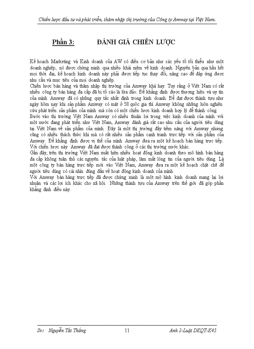 image for page Chiến lược đầu tư và phát triển thâm nhập thị trường của Công ty Amway tại Việt Nam