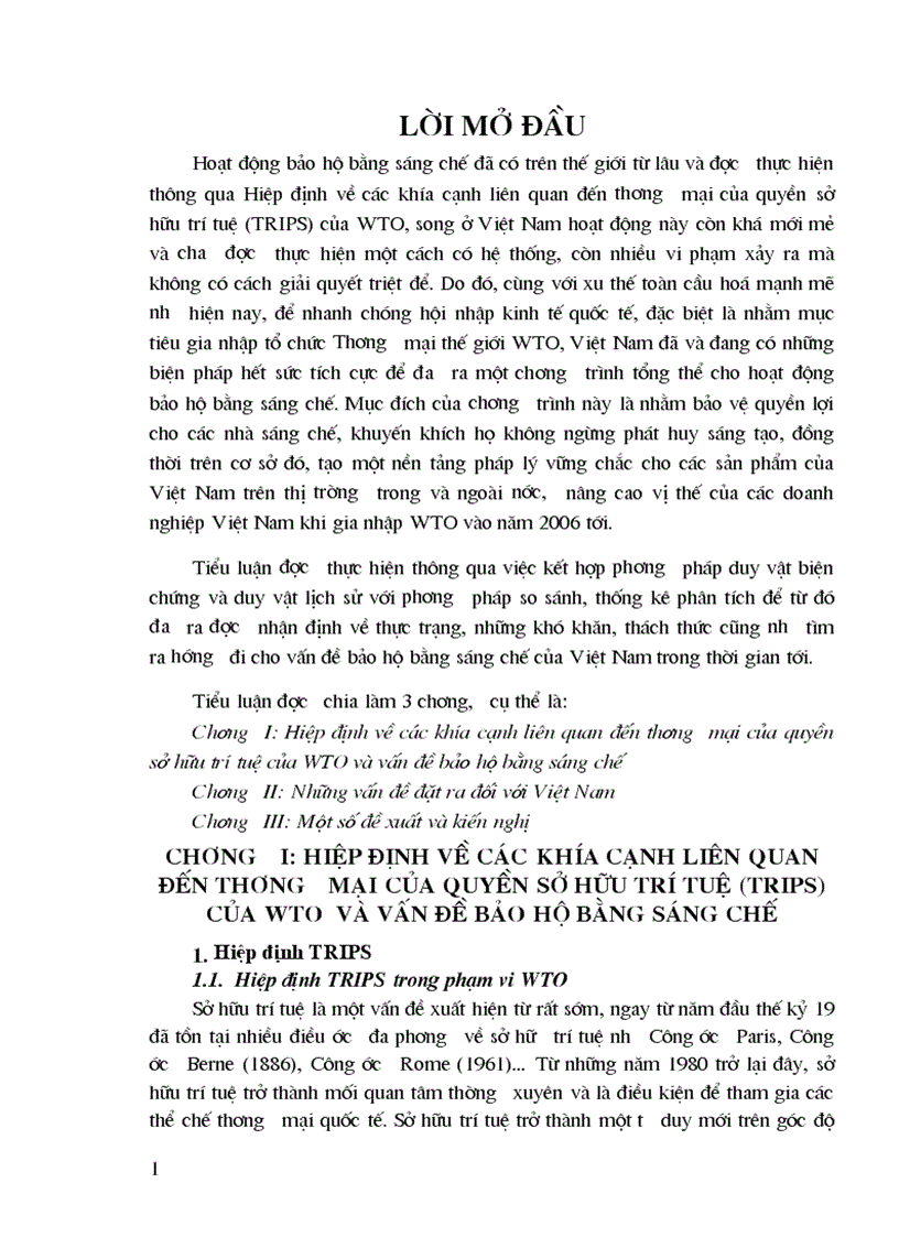 image for page Hiệp định về các khía cạnh liên quan đến thương mại của quyền sở hữu trí tuệ của WTO và vấn đề bảo hộ bằng sáng chế