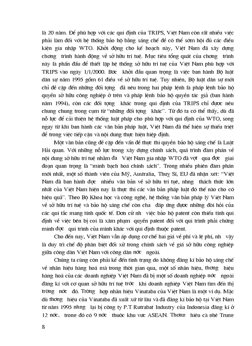 image for page Hiệp định về các khía cạnh liên quan đến thương mại của quyền sở hữu trí tuệ của WTO và vấn đề bảo hộ bằng sáng chế