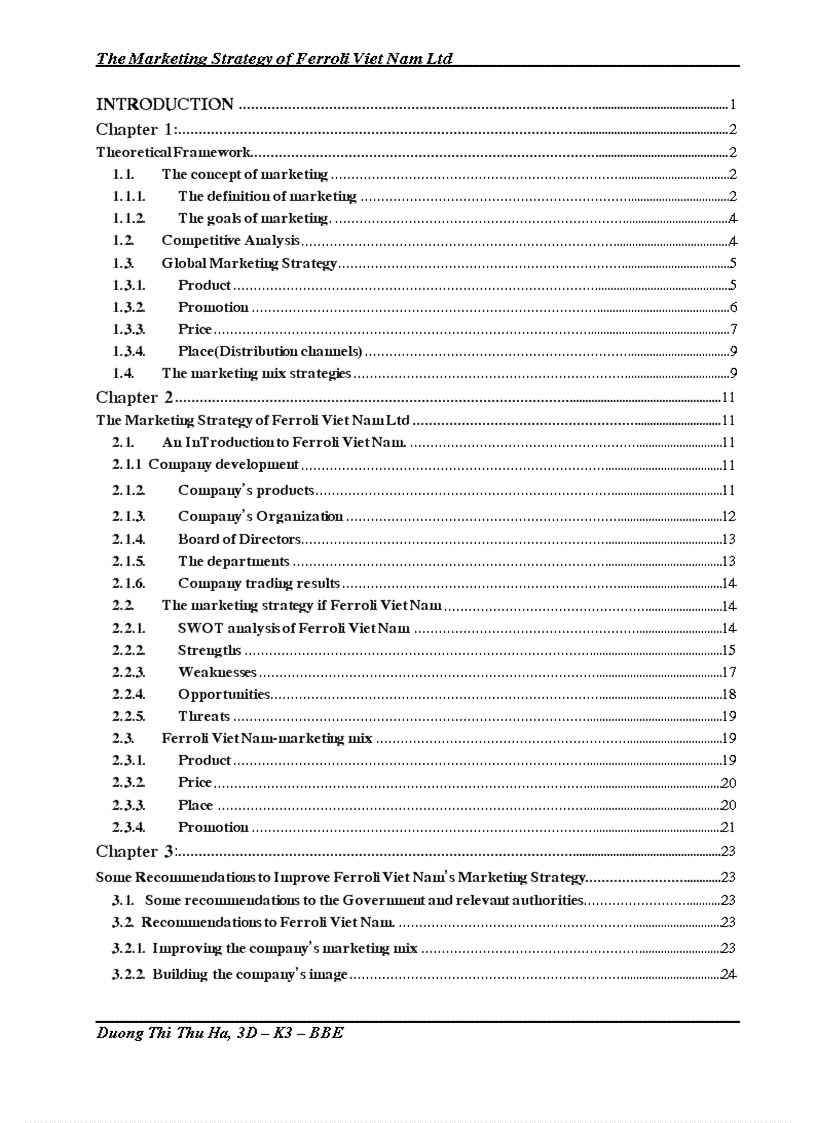 image for page Marketing strategies of Ferroli Viet Nam