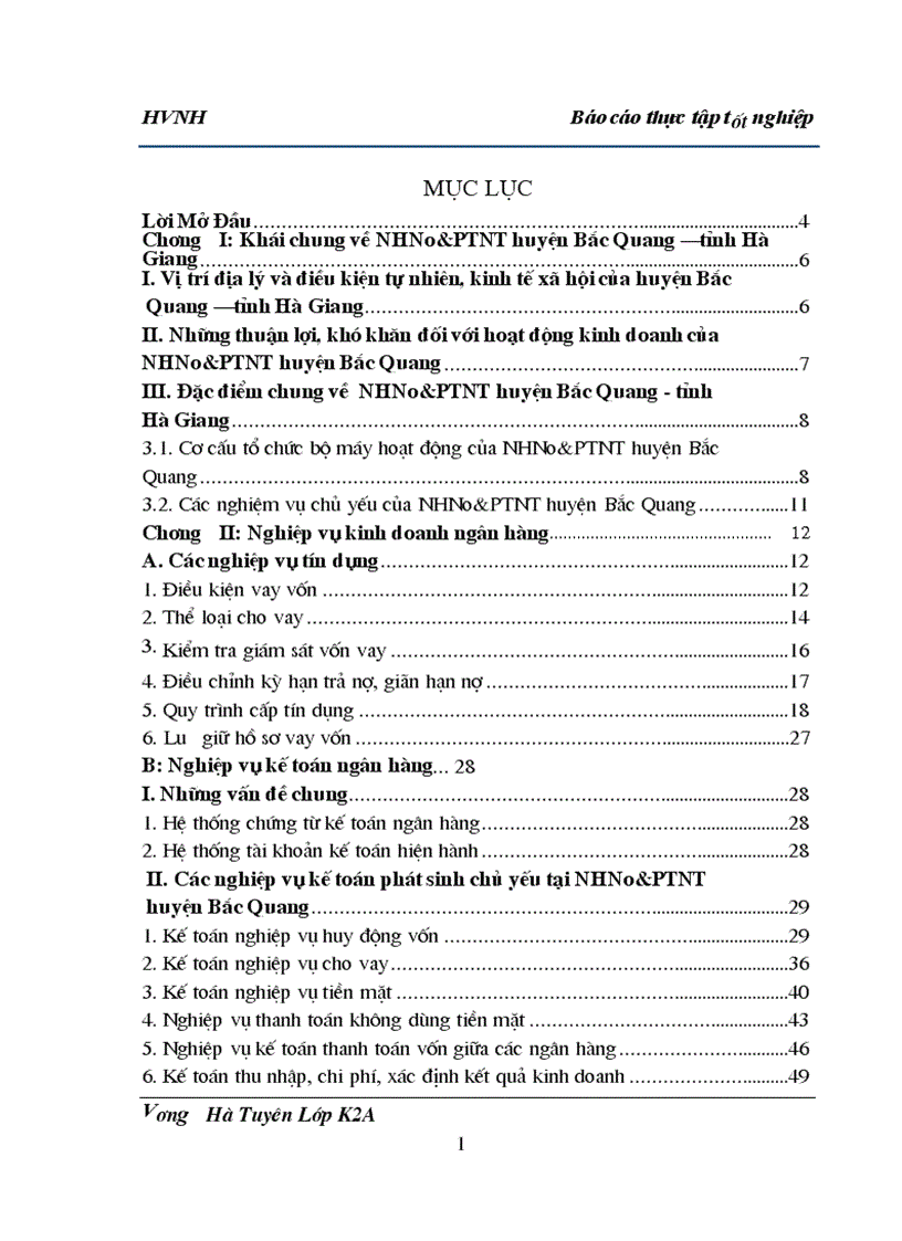 image for page Báo cáo thực tập tại NHNo PTNT huyện Bắc Quang tỉnh Hà Giang 1