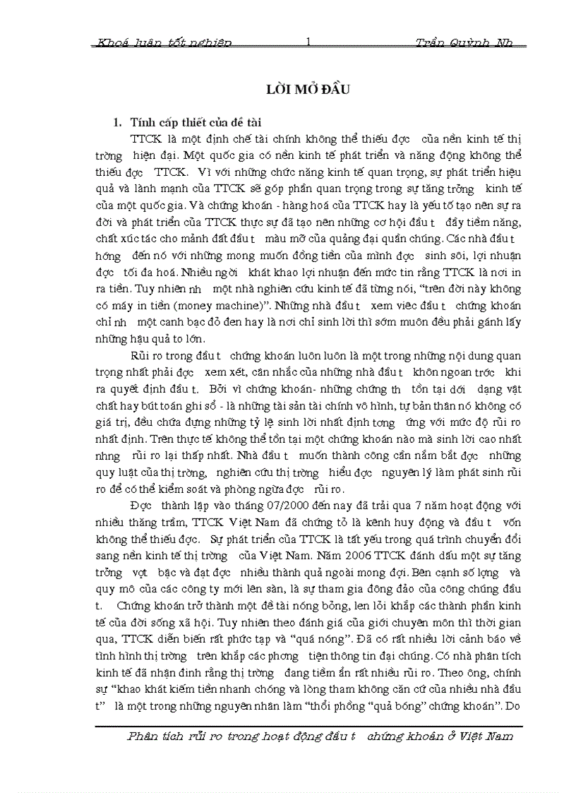 image for page Phân tích rủi ro trong hoạt động đầu tư chứng khoán tại thị trường Việt Nam