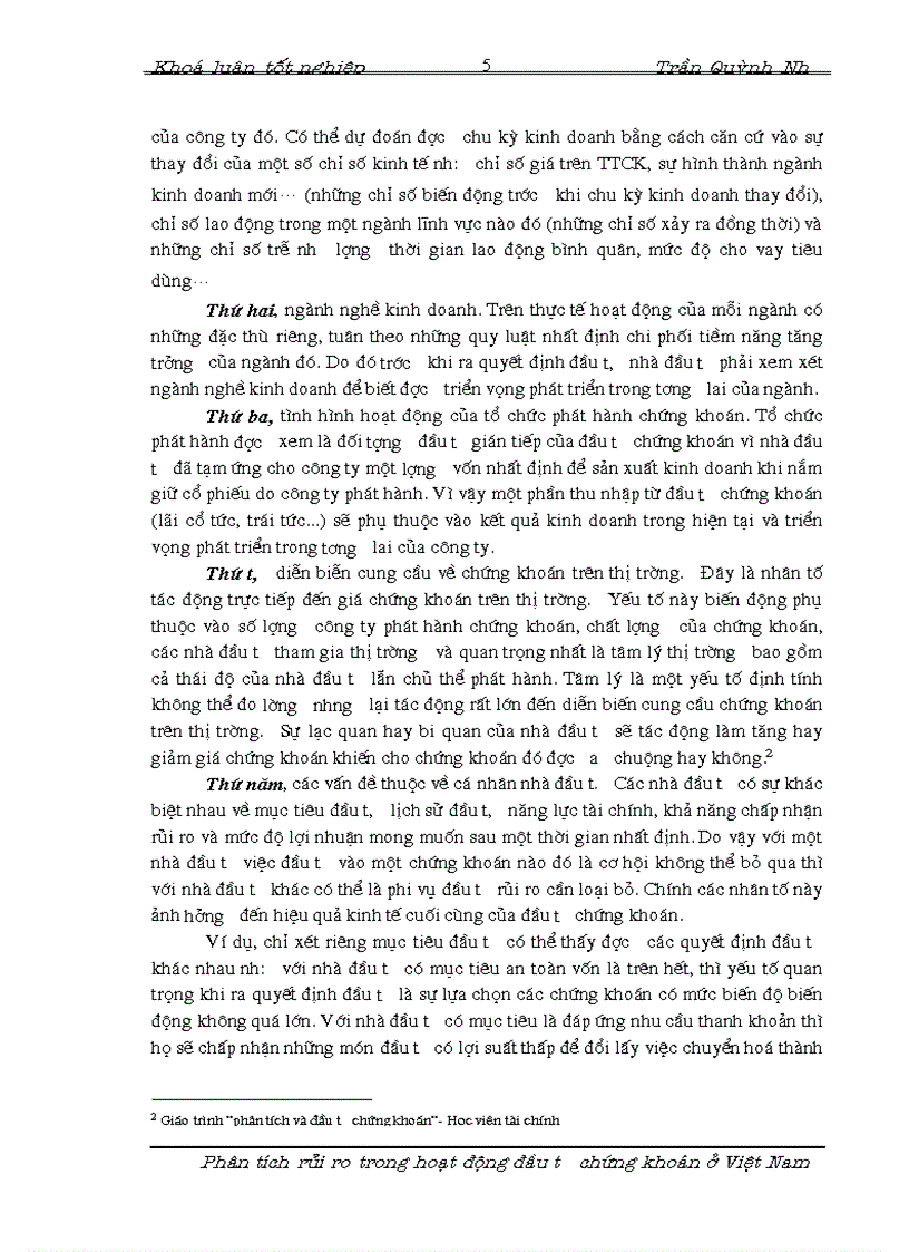 image for page Phân tích rủi ro trong hoạt động đầu tư chứng khoán tại thị trường Việt Nam