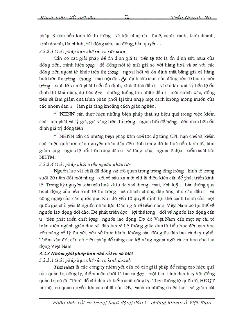 image for page Phân tích rủi ro trong hoạt động đầu tư chứng khoán tại thị trường Việt Nam