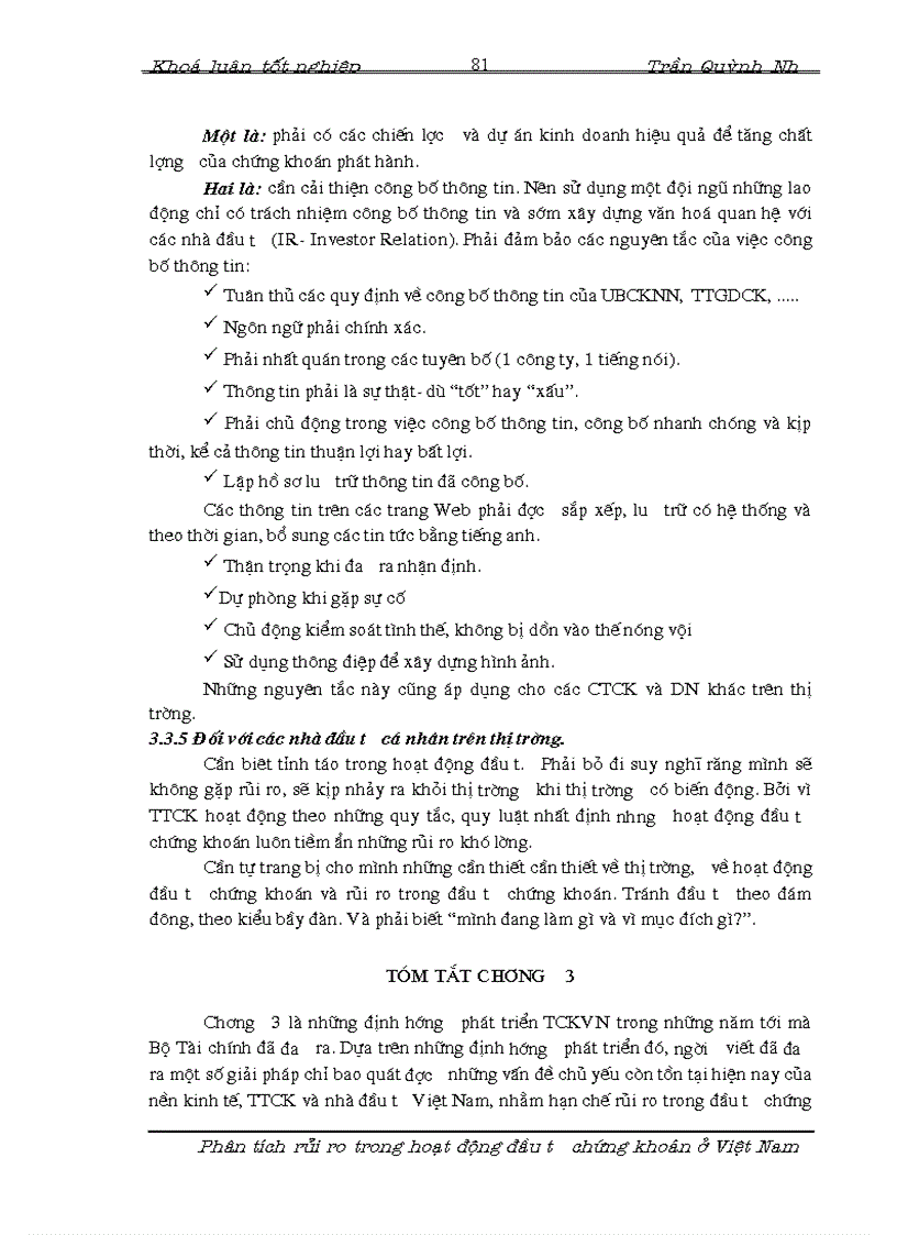 image for page Phân tích rủi ro trong hoạt động đầu tư chứng khoán tại thị trường Việt Nam