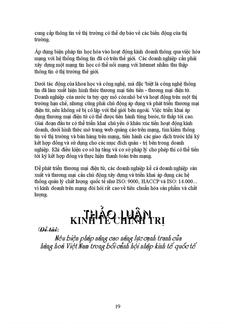 image for page Doanh nghiệp Việt Nam với việc nâng cao năng lực cạnh tranh của hàng hoá trong bối cảnh hội nhập kinh tế quốc tế