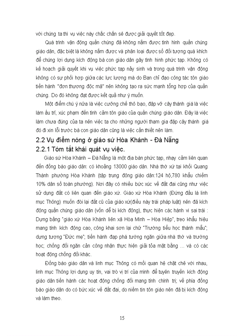 image for page Vận dụng quan điểm vào giải quyết 3 vụ việc ở các giáo xứ Mông Sơn Yên Bái Hoà khánh Đà Nẵng Đồng Chương Tuyên Quang