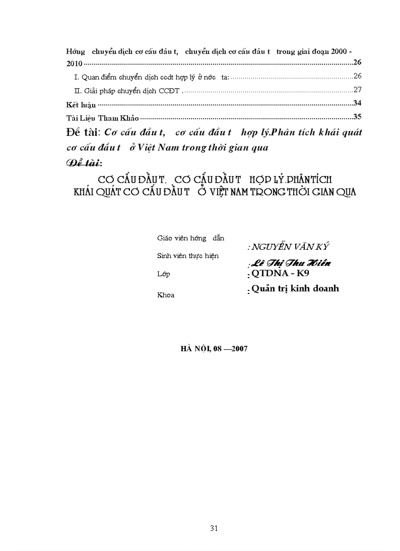 image for page Thực trạng về cơ cấu đầu tư ở Việt Nam trong thời gian qua