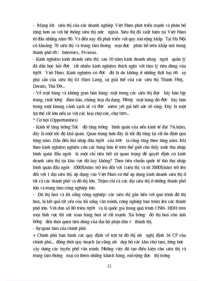 image for page Ma trận SWOT và vận dụng vào kinh doanh siêu thị của các doanh nghiệp Việt Nam