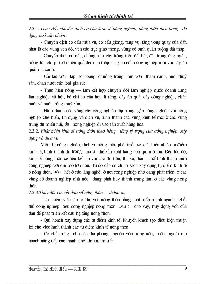 image for page Thực trạng của nông nghiệp nông thôn nước ta hiện nay theo hướng công nghiệp hoá hiện đại hoá