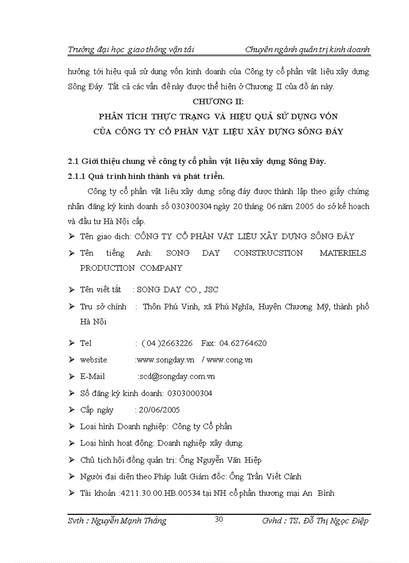 image for page Một số biện pháp nâng cao hiệu quả sử dụng vốn trong công ty cổ phần vật liệu xây dựng Sông Đáy