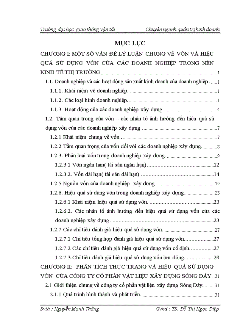 image for page Một số biện pháp nâng cao hiệu quả sử dụng vốn trong công ty cổ phần vật liệu xây dựng Sông Đáy