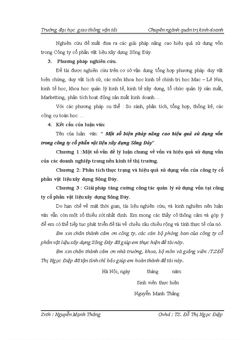 image for page Một số biện pháp nâng cao hiệu quả sử dụng vốn trong công ty cổ phần vật liệu xây dựng Sông Đáy