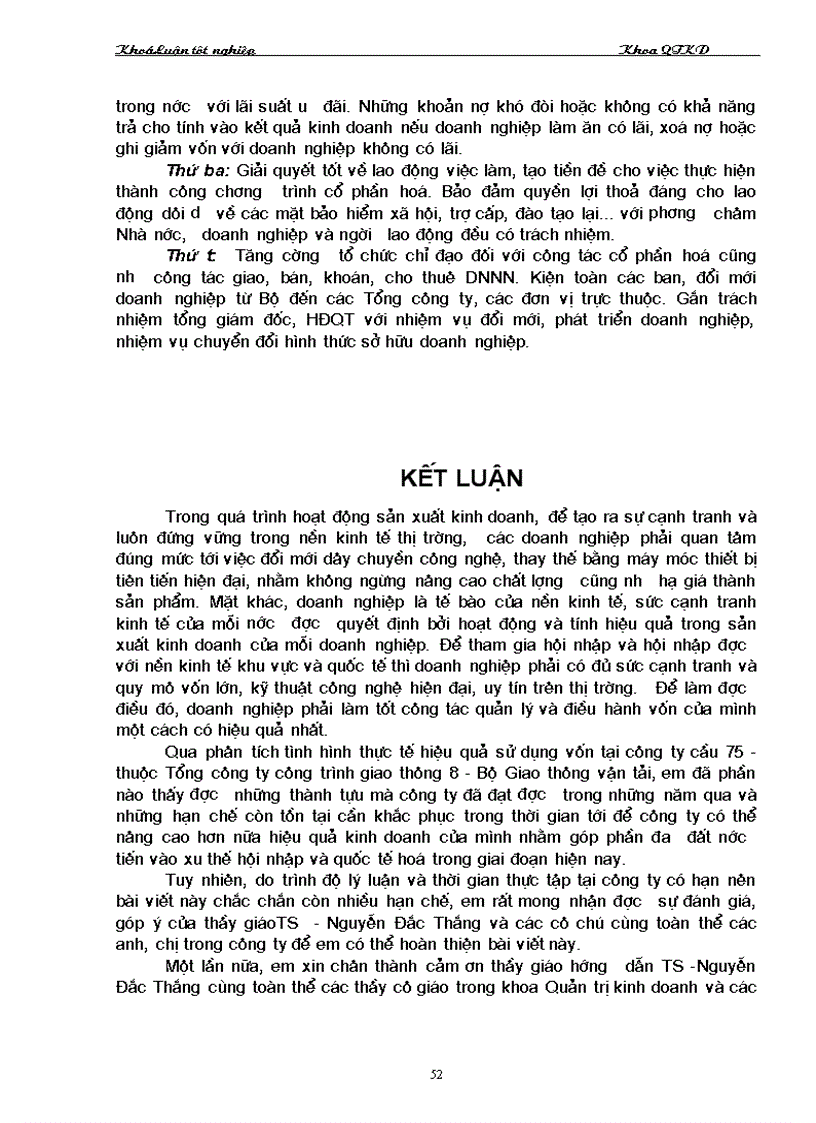 image for page Một số vấn đề về vốn và nâng cao hiệu quả sử dụng vốn tại Công ty cầu 75 thuộc Tổng công ty công trình giao giao thông 8 Bộ Giao Thông Vận tải