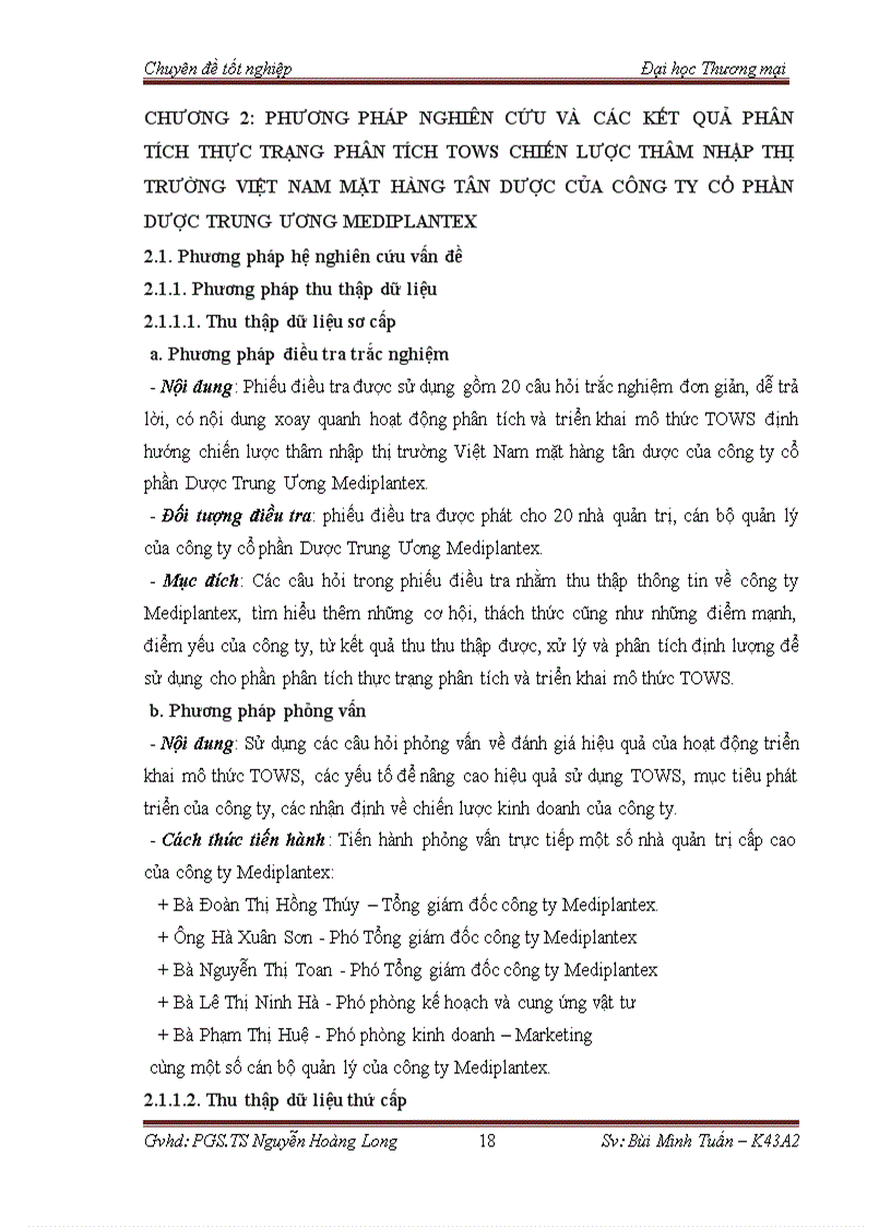 image for page Phân tích tows chiến lược thâm nhập thị trường việt nam mặt hàng tân dược của công ty cổ phần dược trung ương mediplantex