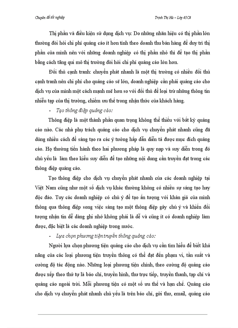 image for page Phát triển hoạt động quảng cáo dịch vụ chuyển phát nhanh của Công ty TNHH Thương mại và dịch vụ hàng hóa Con Thoi trên thị trường Hà Nội