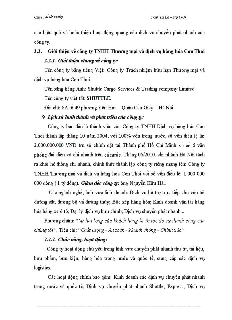 image for page Phát triển hoạt động quảng cáo dịch vụ chuyển phát nhanh của Công ty TNHH Thương mại và dịch vụ hàng hóa Con Thoi trên thị trường Hà Nội