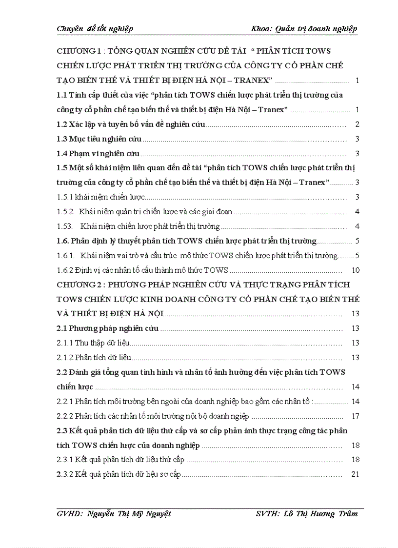 image for page Phân tích tows chiến lược phát triển thị trường của công ty cổ phần chế tạo biến thế và thiết bị điện hà nội tranex