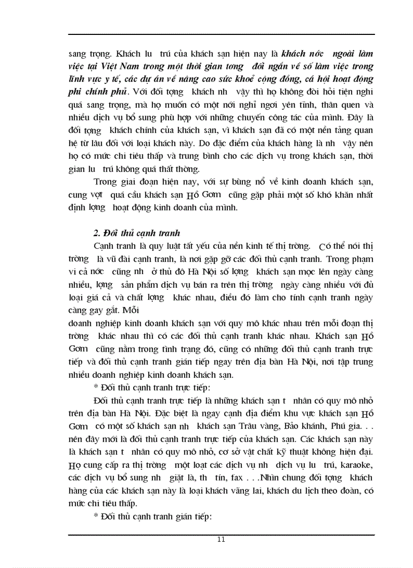 image for page Mộl số giải pháp nhằm nâng cao sức cạnh tranh của khách sạn Hồ Gươm